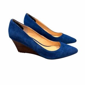 Sole Society Blue Suede Wedges